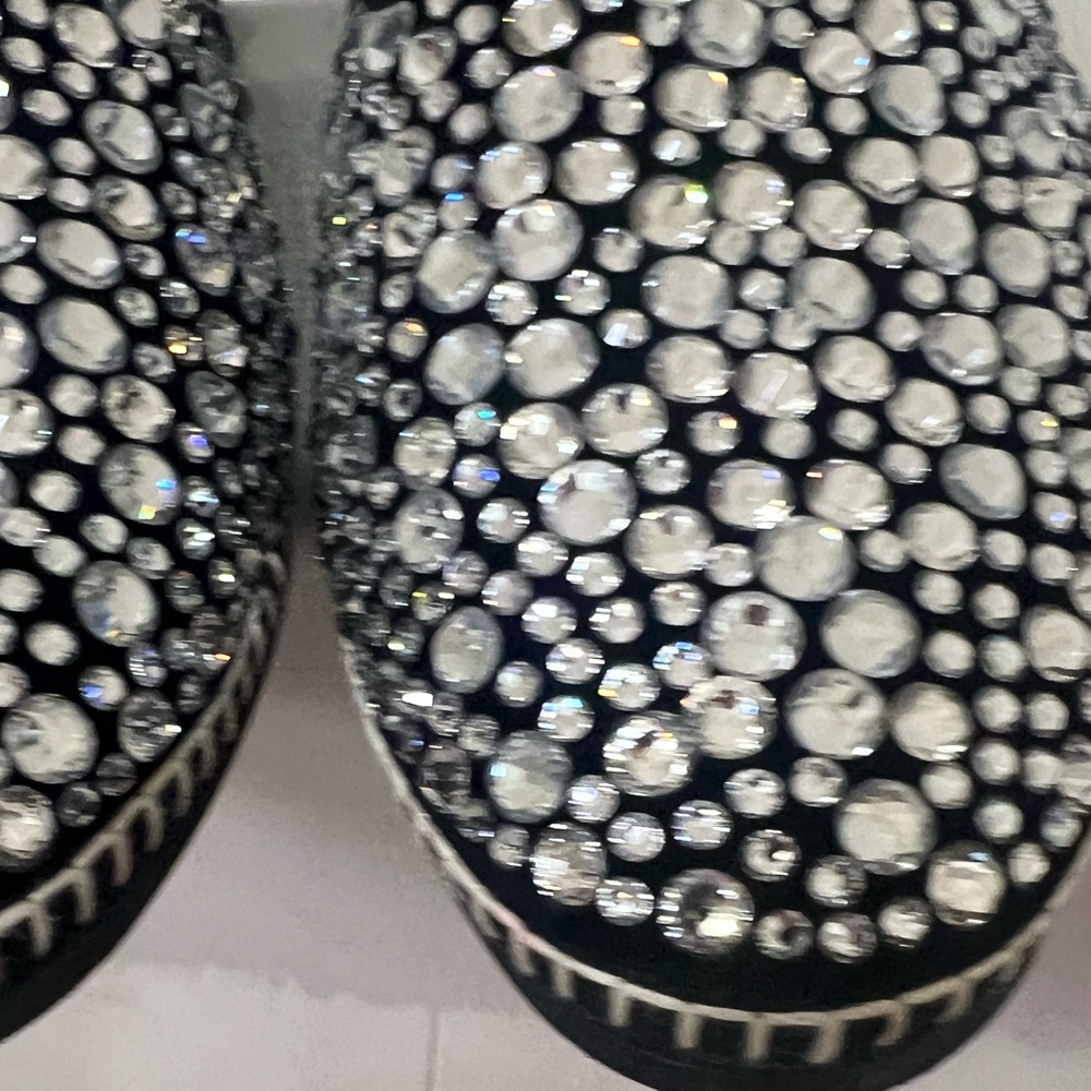 Giuseppe Zanotti Fancy Crystal Loafers with Black & Silver Embellishment Size 8 - Picture 13 of 17